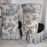 Paire de fauteuils ancien entièrement restaurée Toile de Jouy
