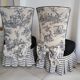 Pair of old armchair fully restored toile de Jouy