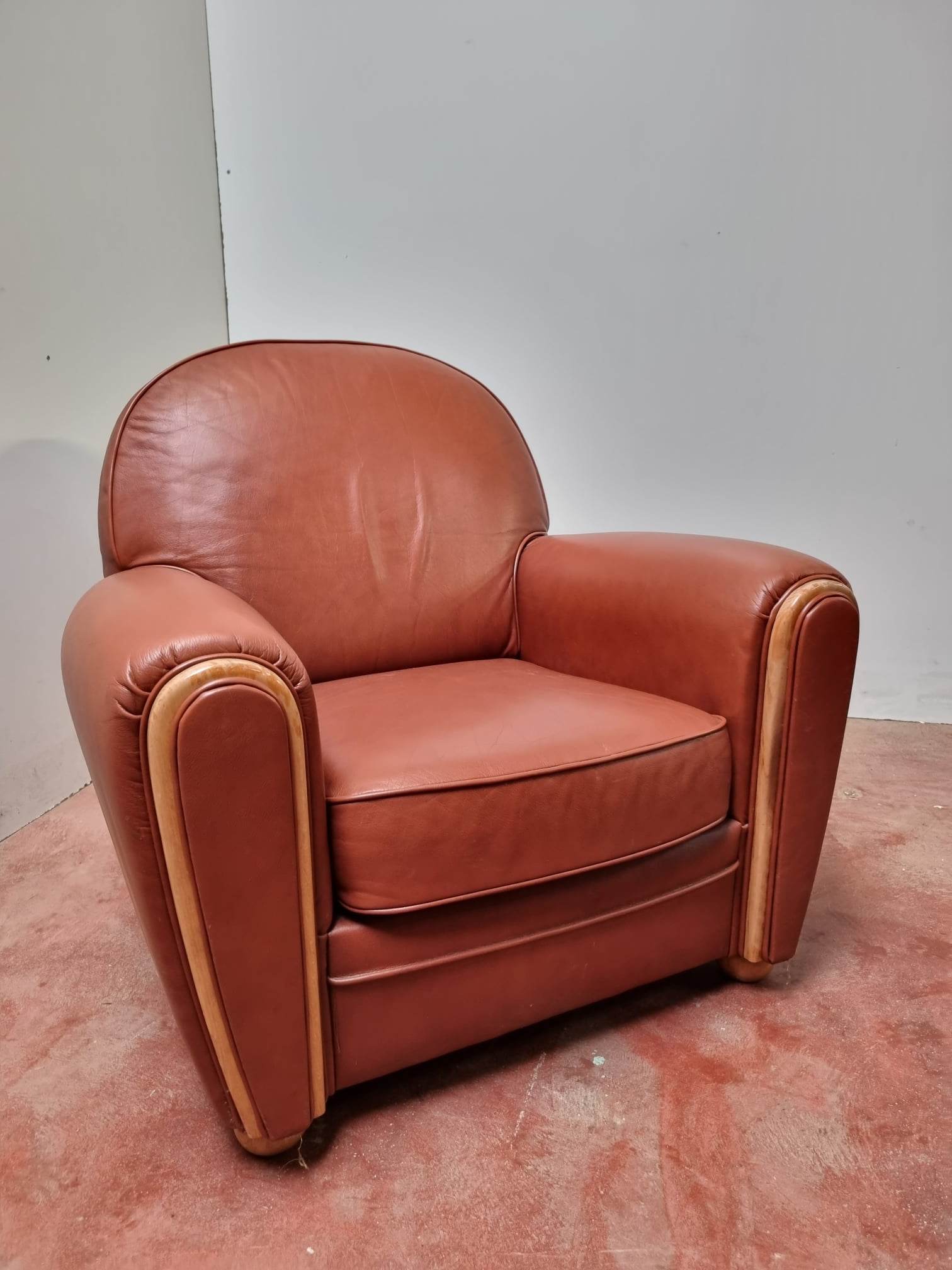 Leather club chair