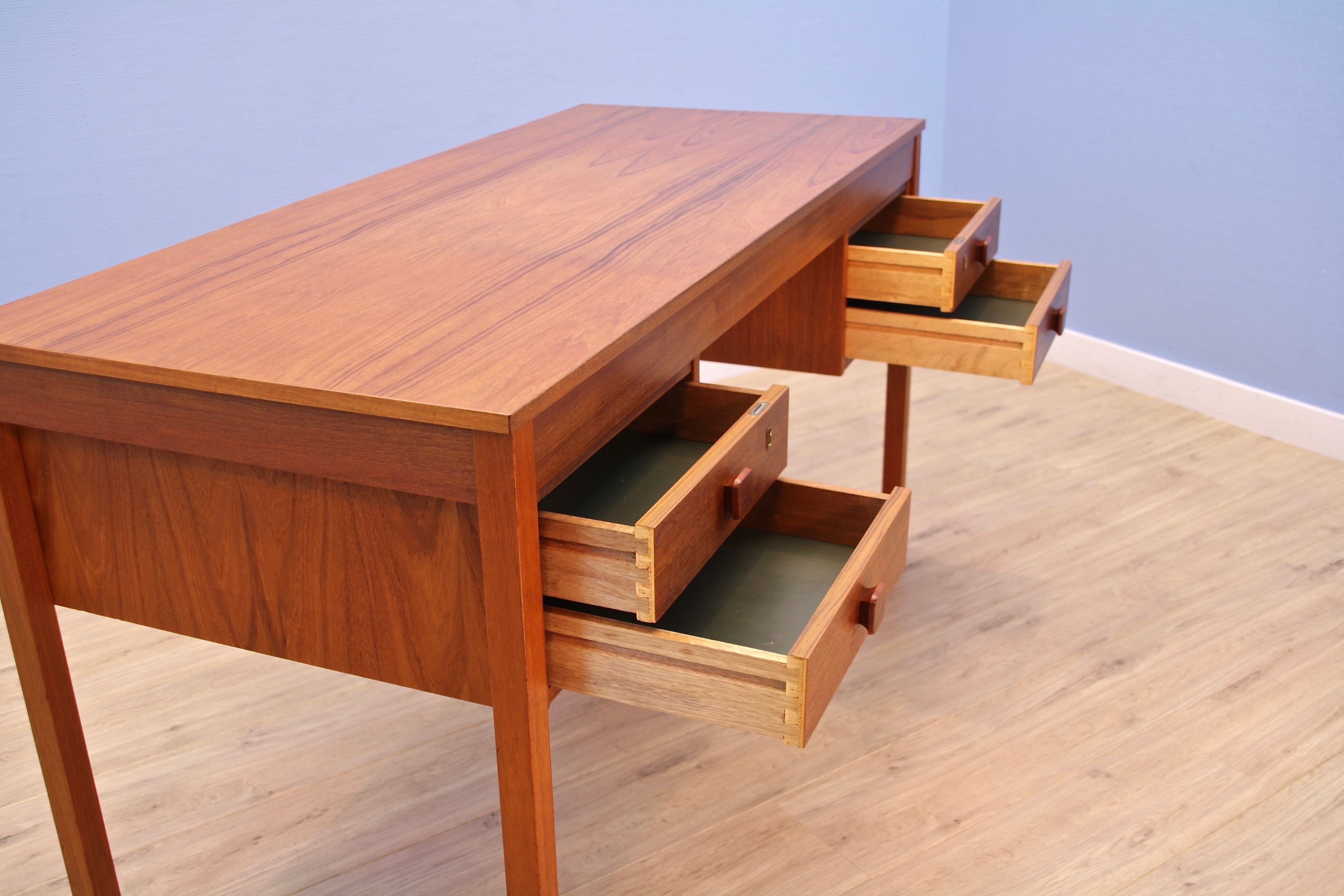 Danish writing desk in teak by Domino Møbler Danmark, 1960s
