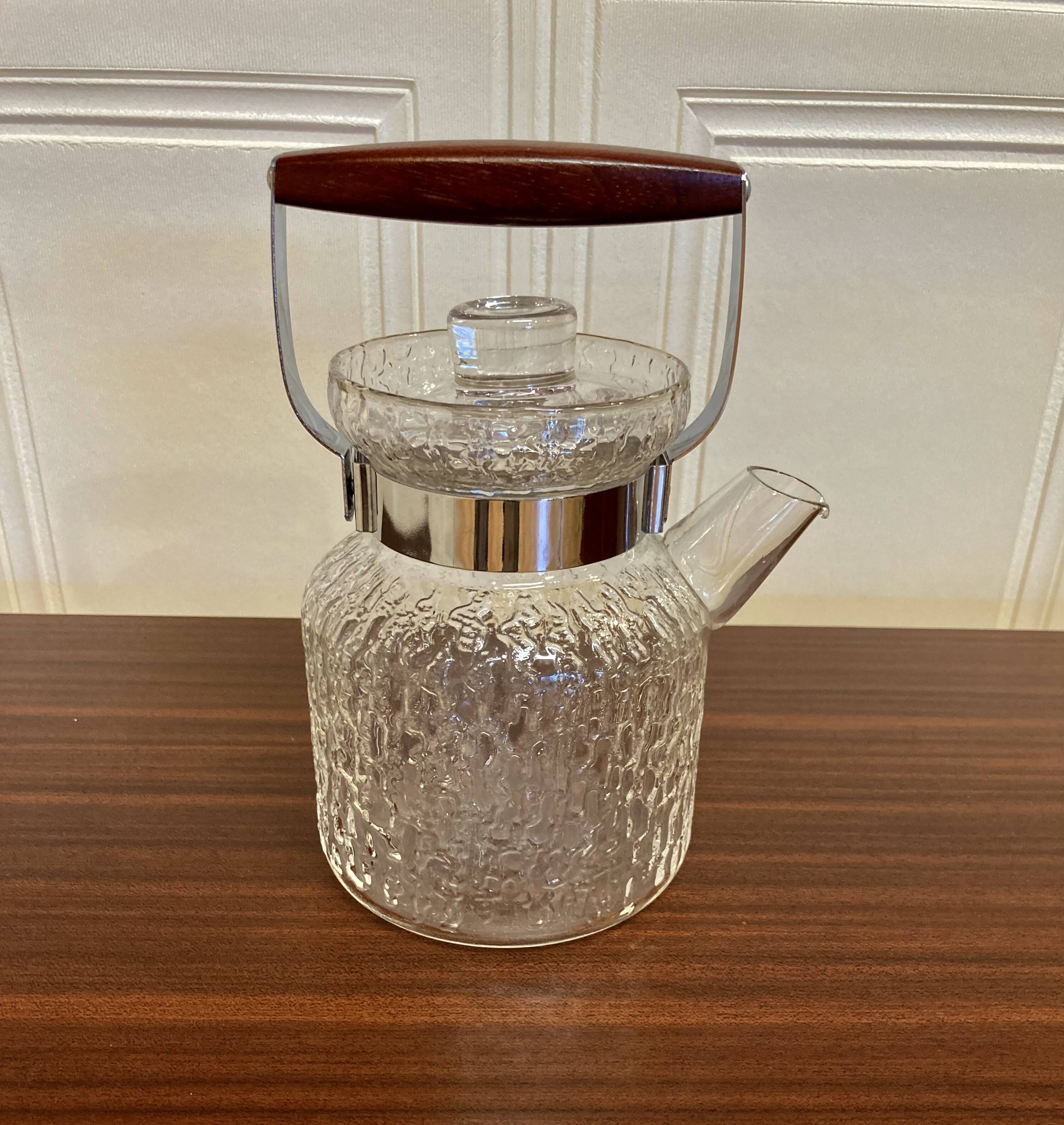 Scandinavian design glass teapot 1950.
