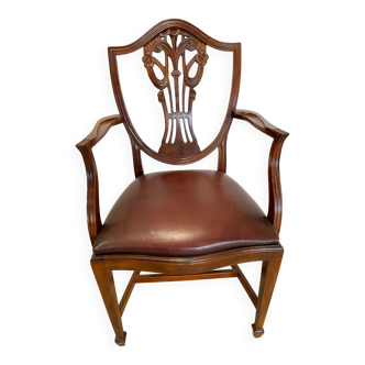 Chaise de bureau assise en cuir, par Valenti