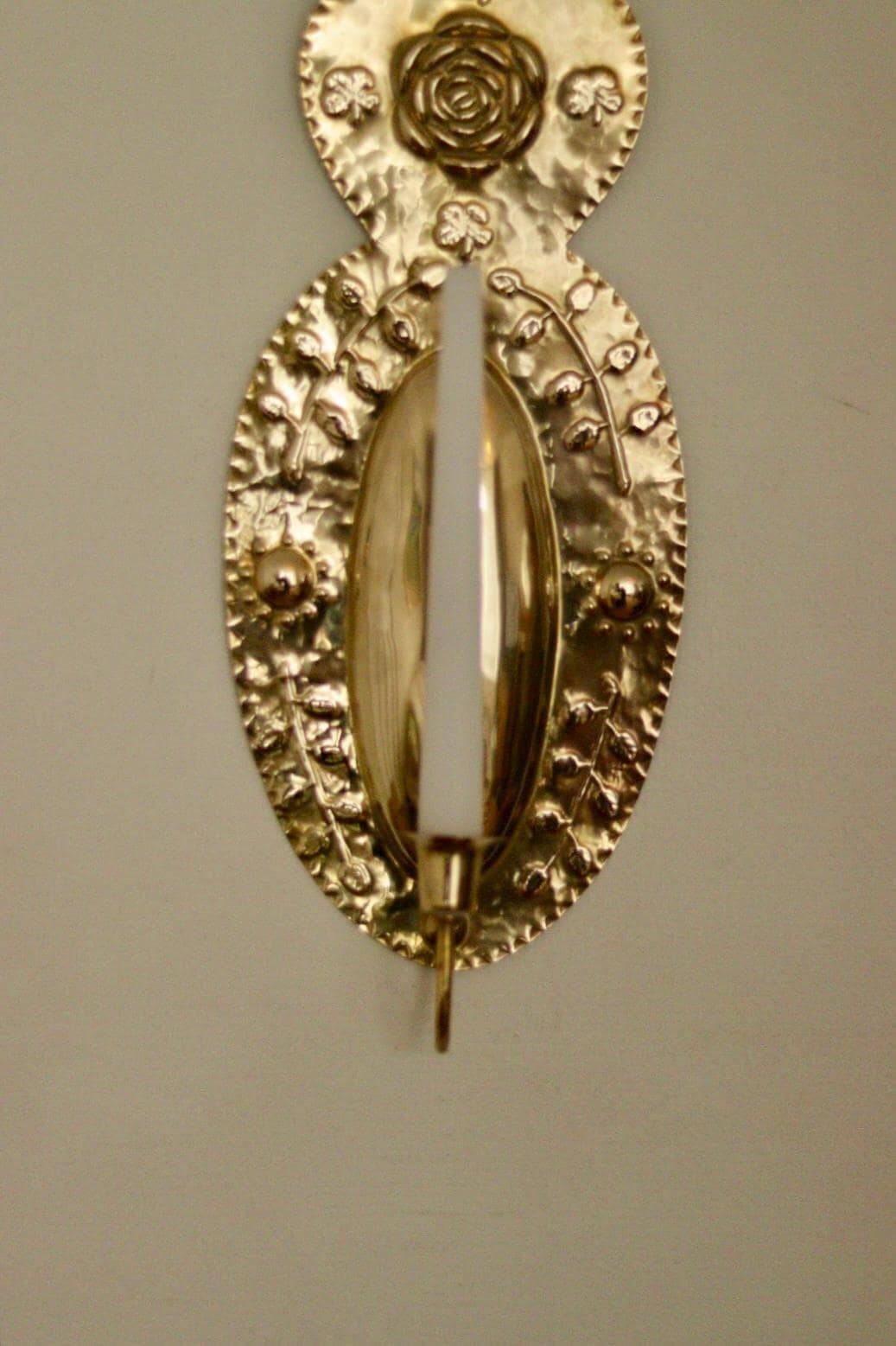 Pair of large mid-century Swedish brass sconces