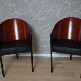 Coste mahogany and black armchair