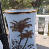 Pair of 19th century opaline crystal and gold vases