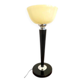 Art Deco lamp "Mazda" wood and glass