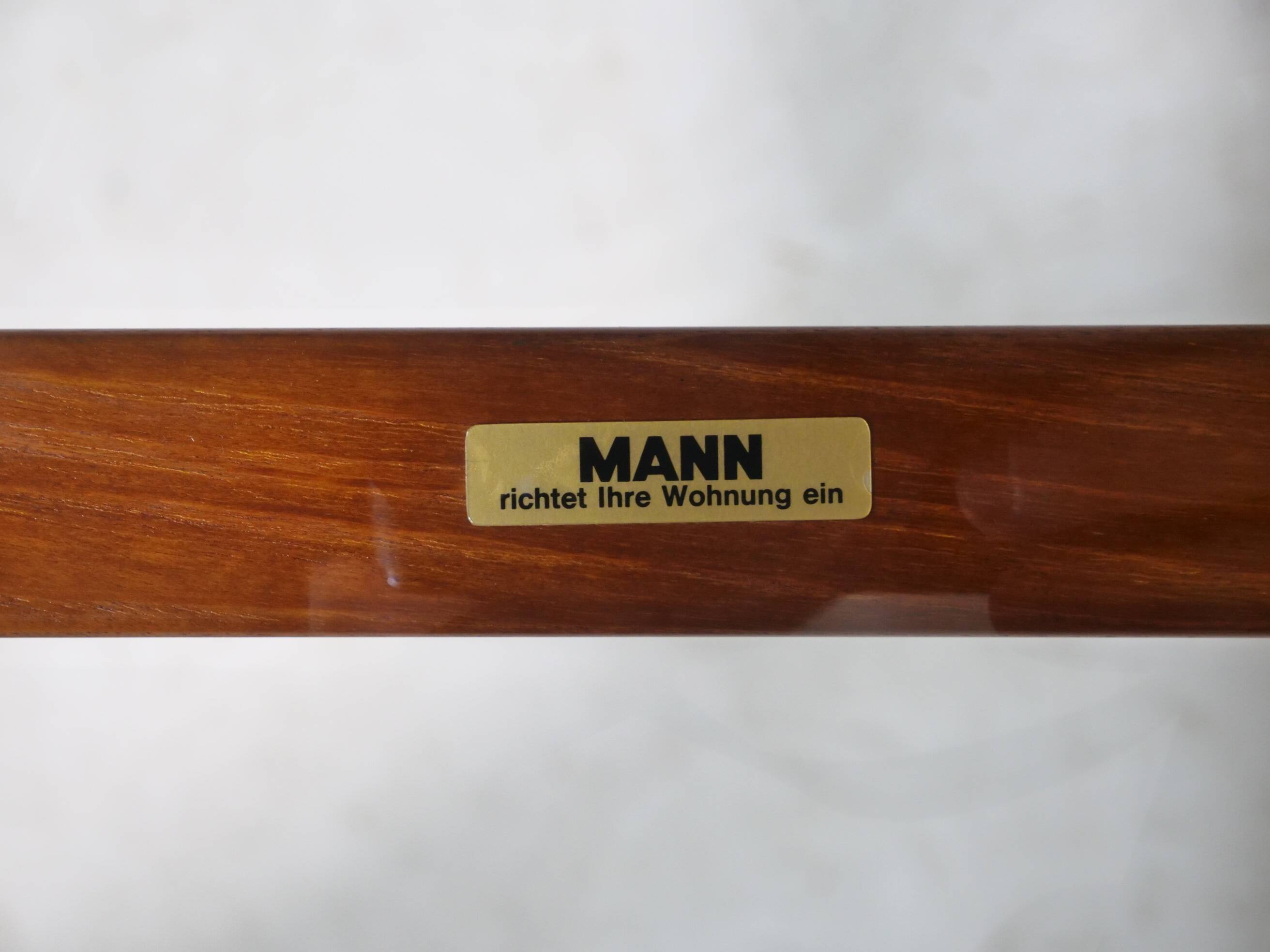 Mid-Century Design Teak Coffee Table with Smoked Glass by Möbel Mann, 1960s