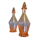 Pair of Art Deco decanters from the 1940s in blown glass