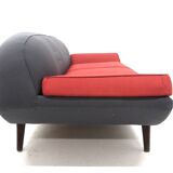 Scandinavian 2-seater leather sofa, Folke Jansson, SM Wincrantz Möbelin, Sweden, 1960