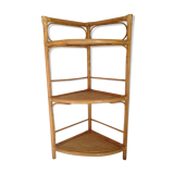 Corner wicker shelf