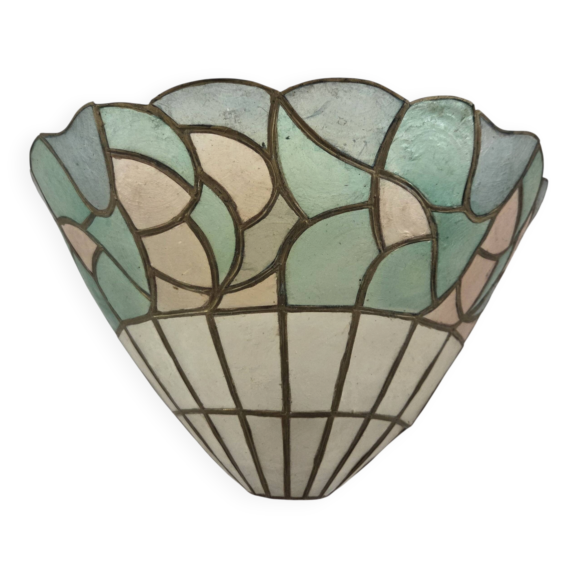 Mother-of-pearl and brass wall light