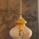 Vintage suspension in iridescent opaline floral – Verrerie de Vianne – Ét