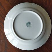 6 flat plates Villeroy & Boch Mettlach celadon green and vintage gold 1960s