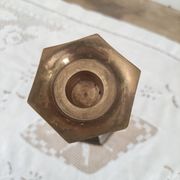 Bougeoir en laiton haut pied hexagonal