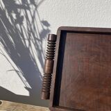 Rectangular art deco turned wood tray