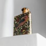 Multicolored Terracotta Bottle from Qajar Dynasty Iran, 19th Century – Hand-Painted, Unique Decorative Piece