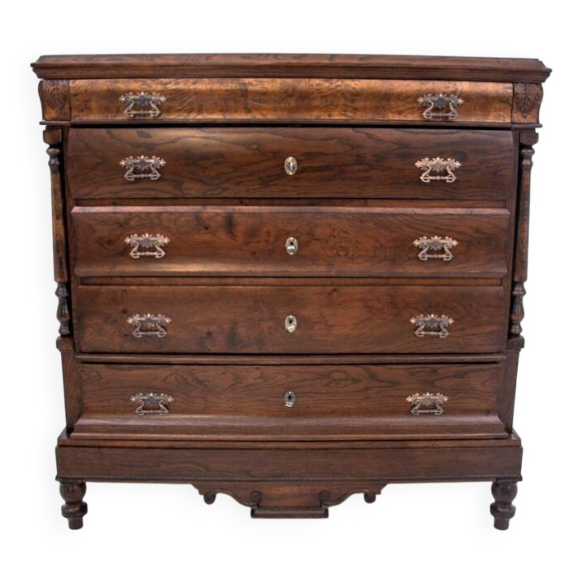 Antique oak chest of drawers, Northern Europe, circa 1890. After renovation.