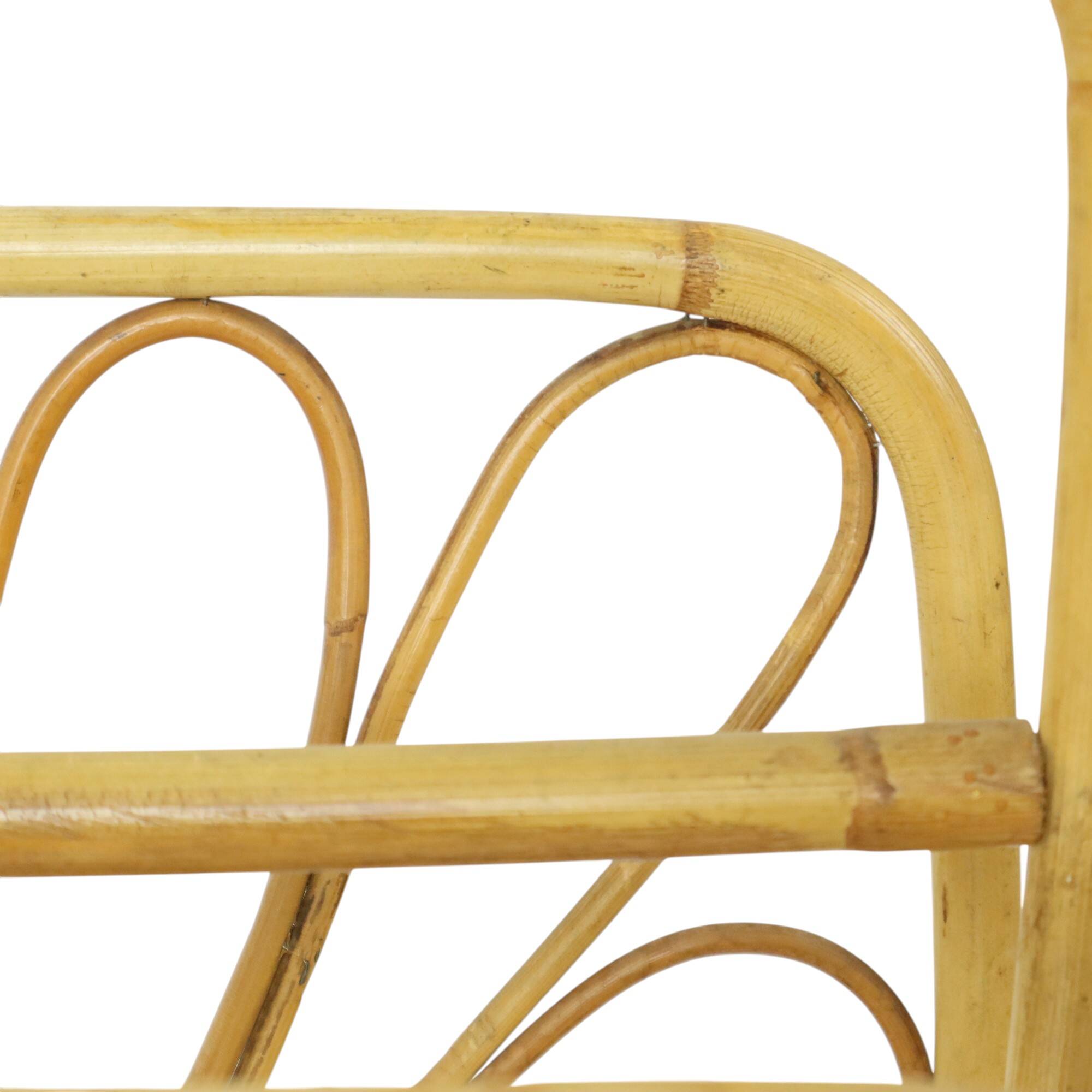 French Rattan Magazine Rack Boho Style Sixties