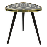 Side table, flower table, small triangle shaped table, checkered, vintage 50s inspired
