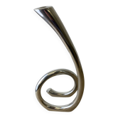 Biomorphic candleholder, solid aluminium, Spain, circa 1970s