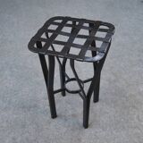 Tabouret fer forgé et métal tressé France 1950's