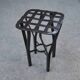 Wrought iron and woven metal stool, France, 1950s