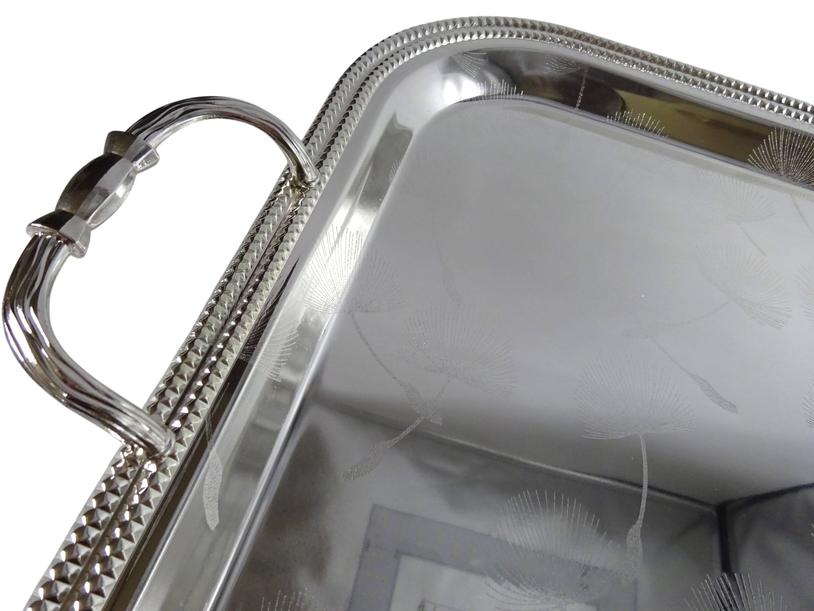 Rectangular polished iron electroplated tray