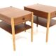 Pair of teak and oak bedside tables, Sweden, 1960