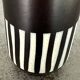 Upsala Ekeby Ceramic Vase – Black with Striped Pattern – Turquoise Interior –