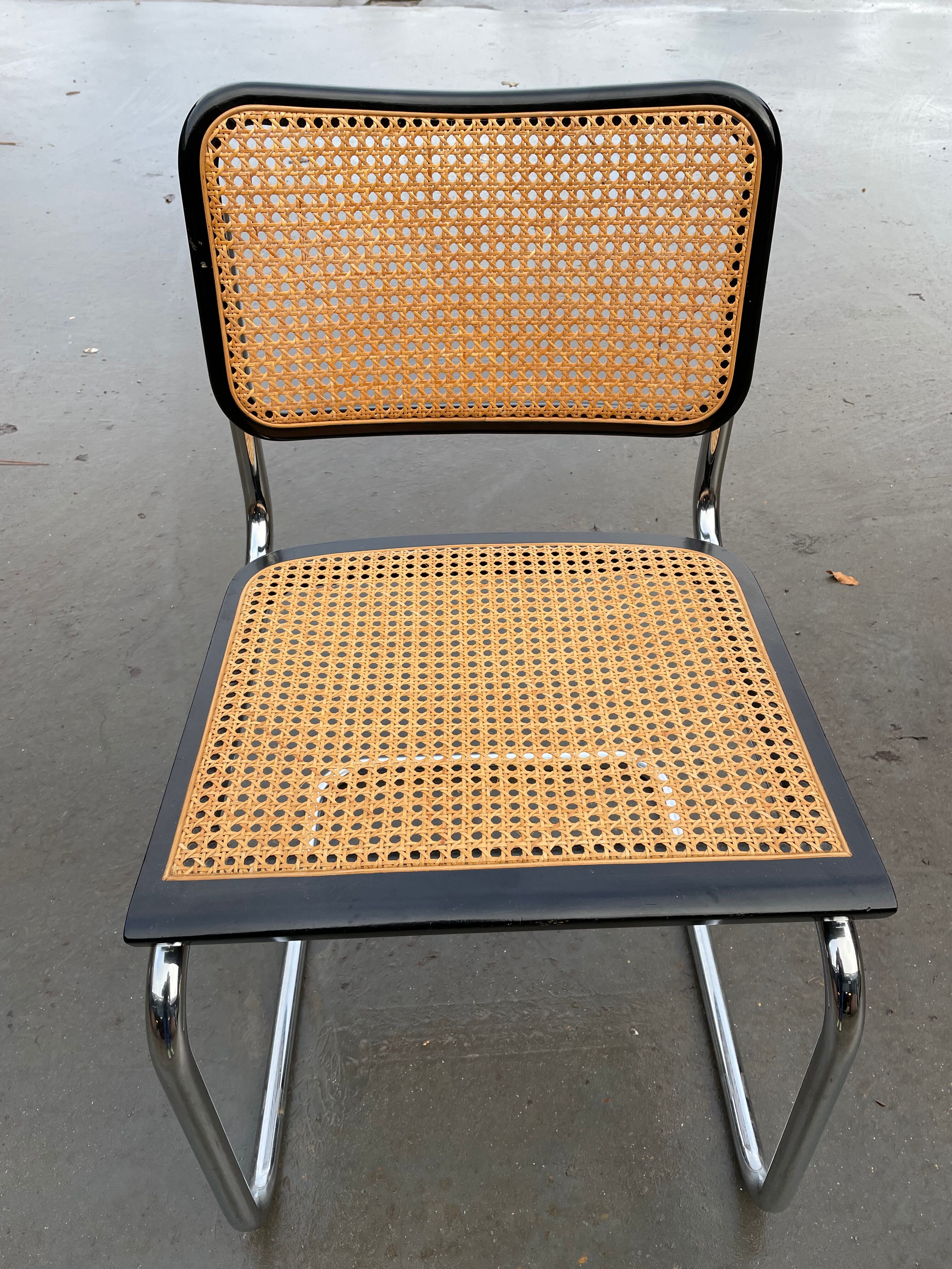 Cesca design chair b32 model in black and chrome