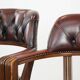 Set of four cowhide leather Chesterfield dining chairs in English style