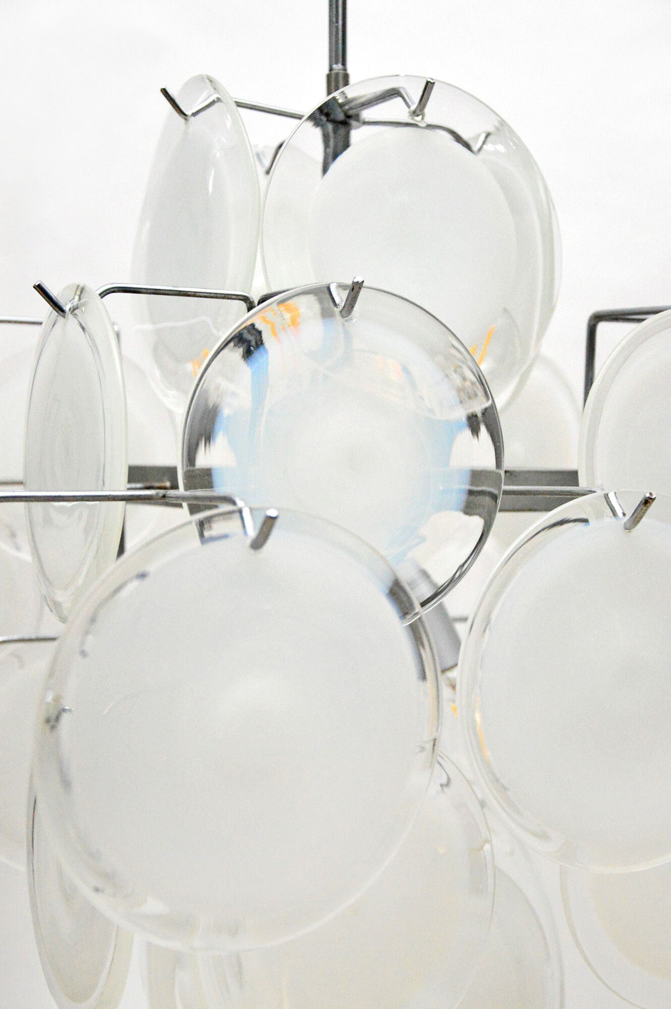 Lustre italien de disque de verre de Murano