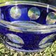 cobalt blue glass bowl with round lenses