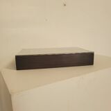 Box in silver-plated metal and macassar ebony
