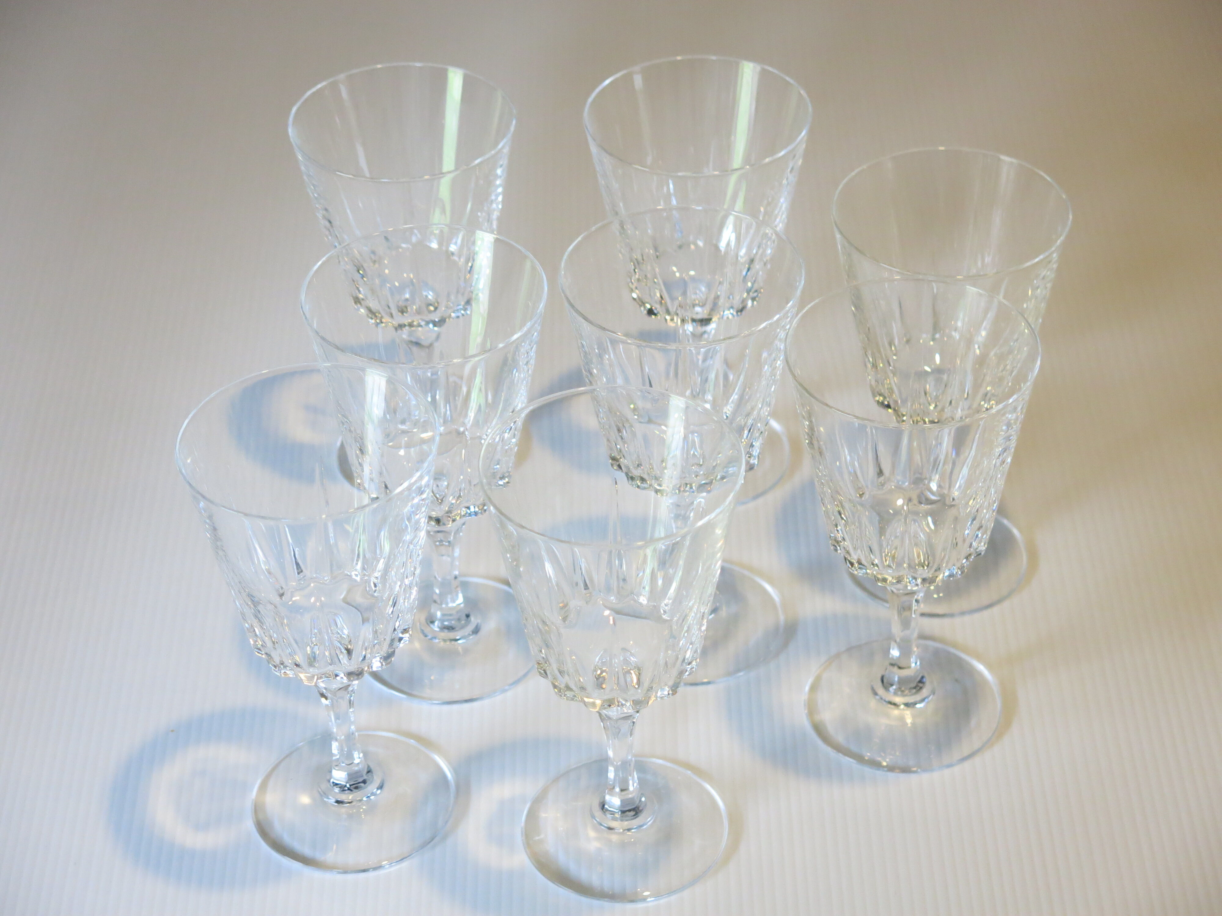 8 glasses with semi-crystal stems