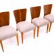 Dining table with four chairs, first half of the 20th century. After renovation.