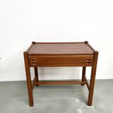 Carved teak bedside table, Arne Wahl Iversen