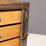 Industrial iron chest of drawers from the 1950s, Czechoslovakia