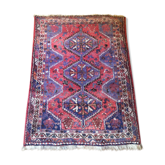 Vintage shiraz wool rug, knotted hands Iran 1970 163 x 119 cm