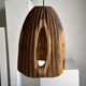 Large suspension or lampshade in organic natural teak, tubular H40 D30.