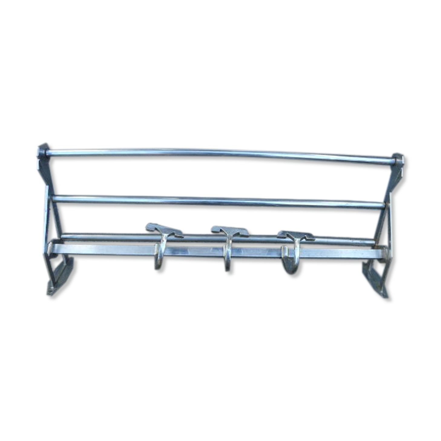 Wall coat rack / Art Deco hat in chrome metal