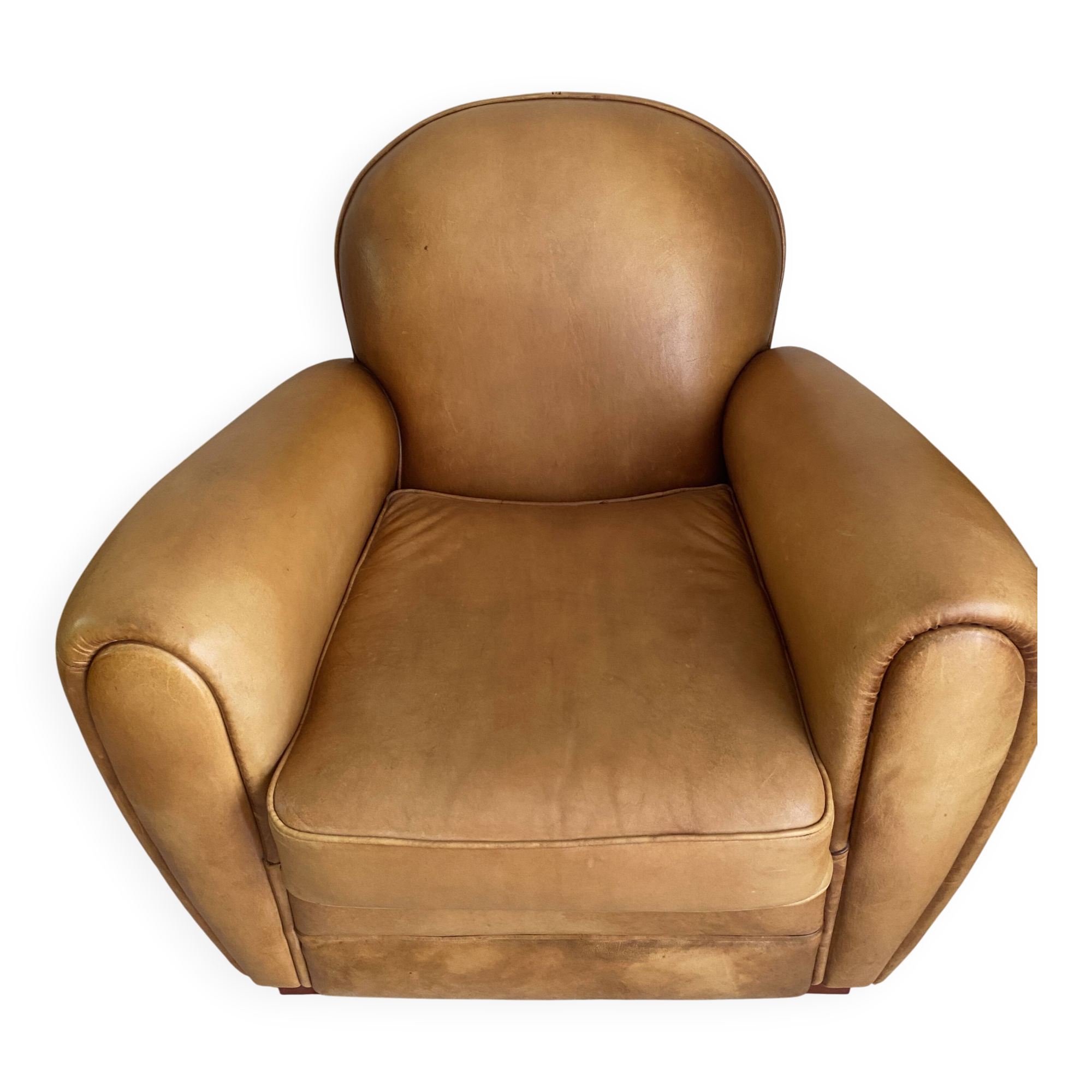 Leather club armchair