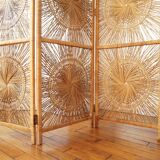 Peacock rattan screen