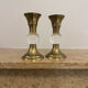 Bougeoirs laiton plexi années 70