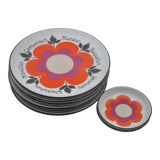 Old service 6 plates 2 cups GIEN model HARMONIS art table collection