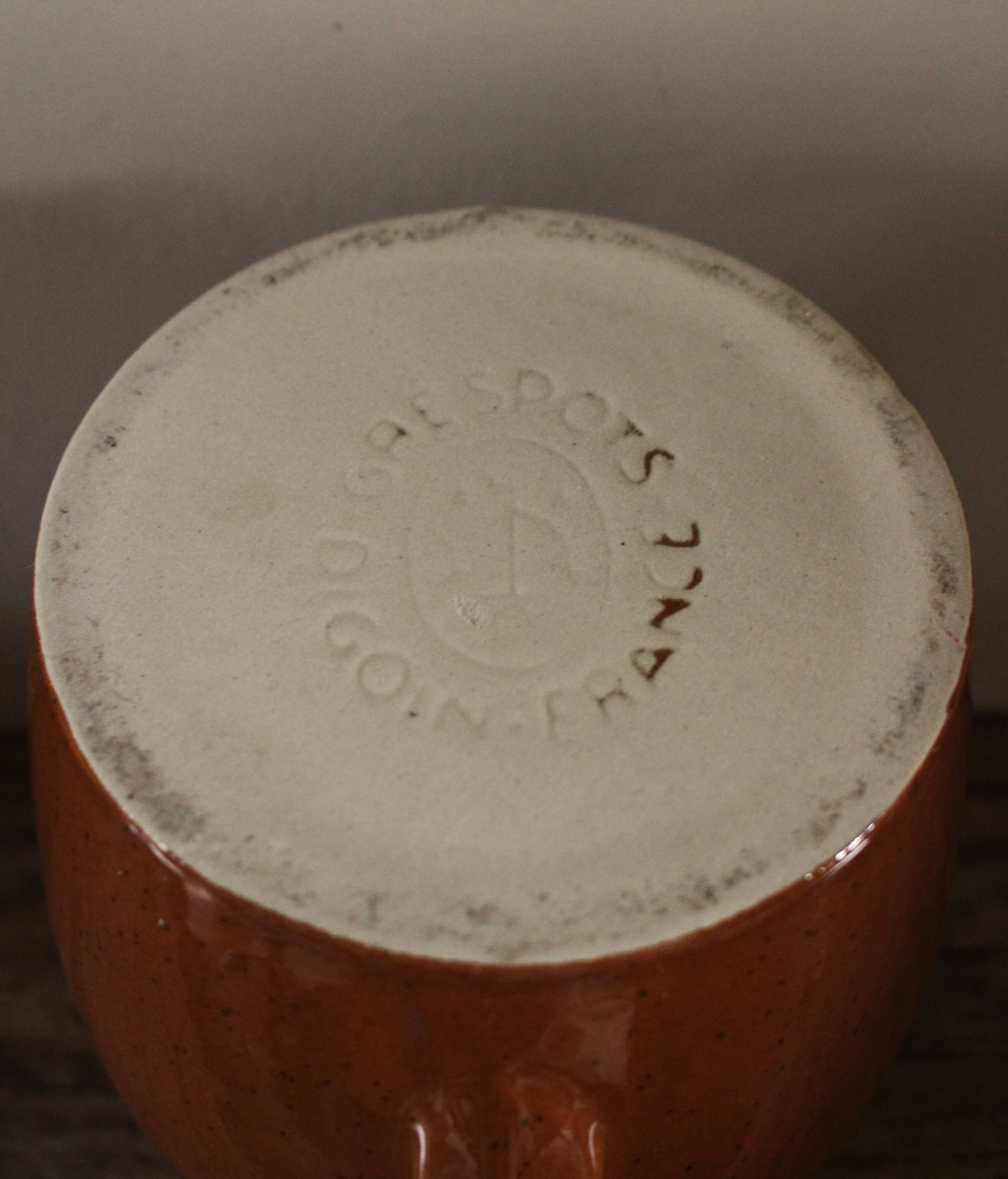 Speckled stoneware carafe/pitcher, Digoin