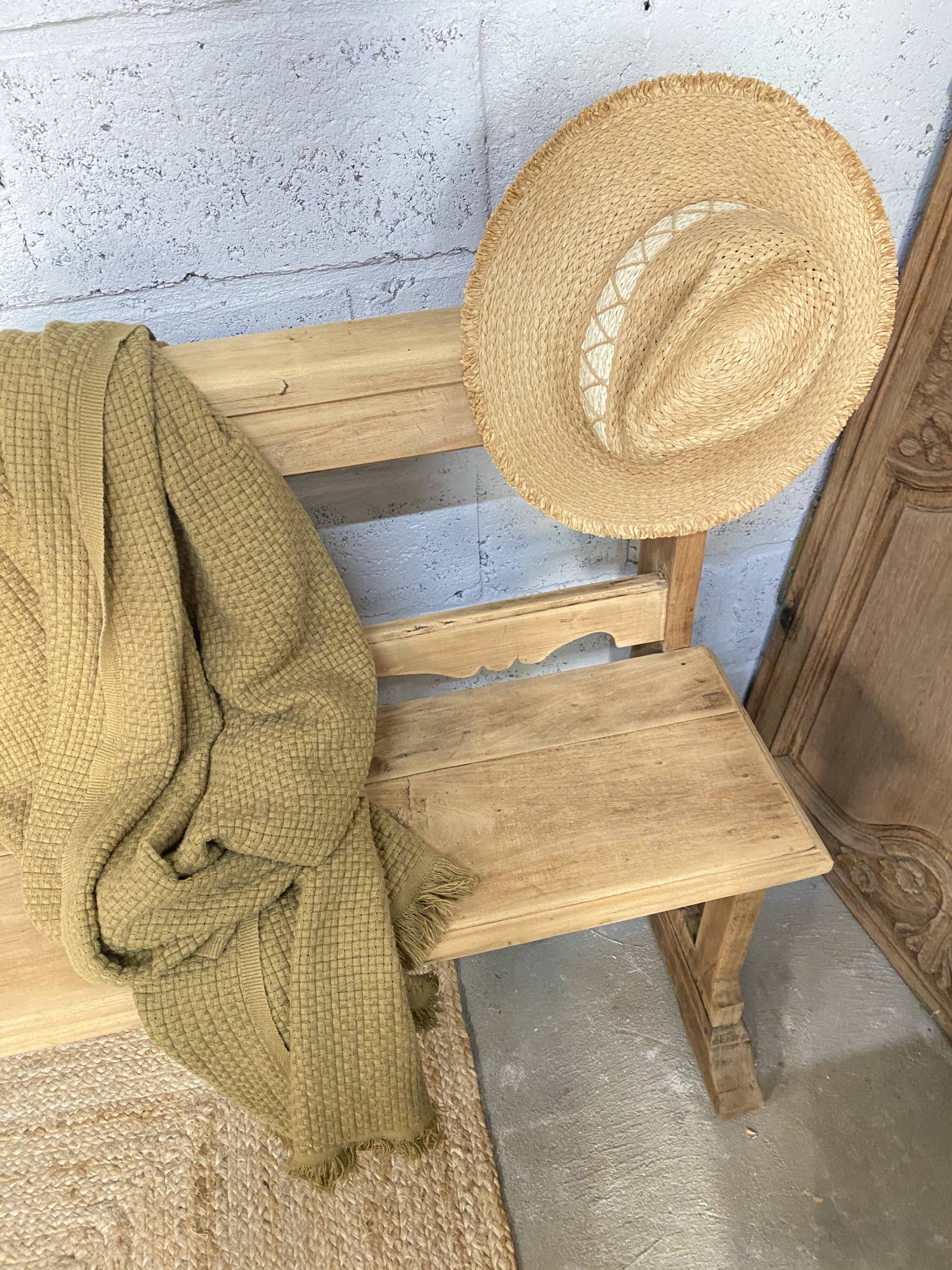 Large oak church pew