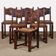 Set of 6 straw-seated solid wood chairs, French craftsmanship, 1940.
