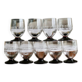 Set of 8 antique cut glass goblets