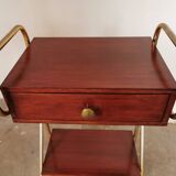 Metal and wood bedside table 1960/1970